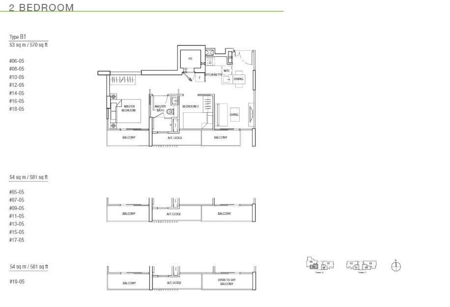 The Line @ Tanjong Rhu 1 Bedroom Floor Plan 2